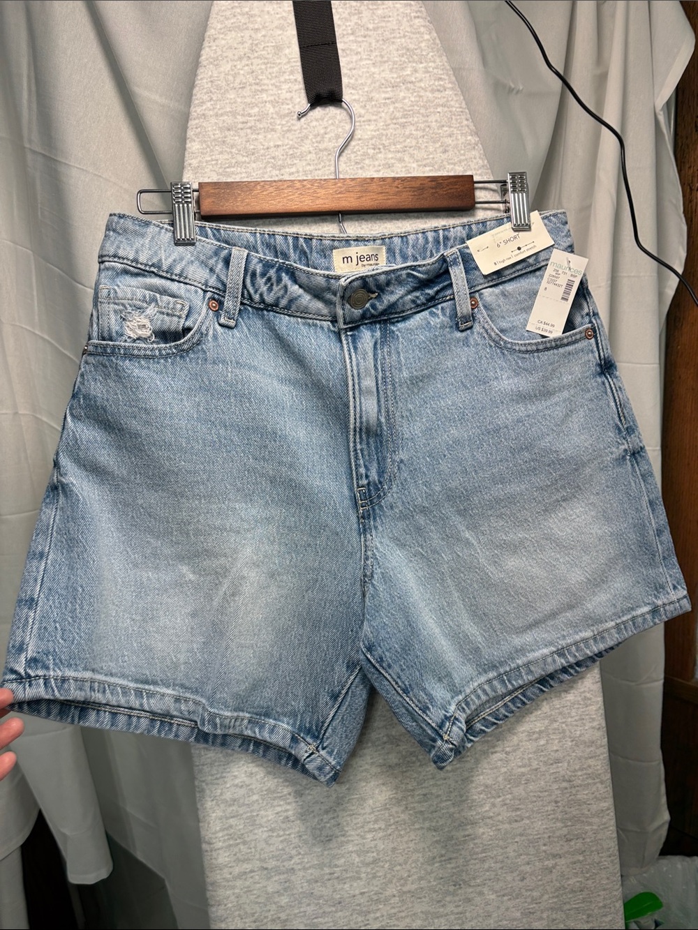 Maurices Light Wash High-Rise Denim Shorts
